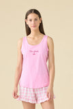 Pigiama donna estivo in cotone articolo vichy heart.