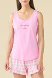 Pigiama donna estivo in cotone articolo vichy heart.