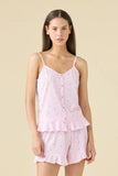 Pigiama donna estivo in cotone vichy