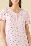 Camicia da notte donna estiva in costina articolo cuoricini