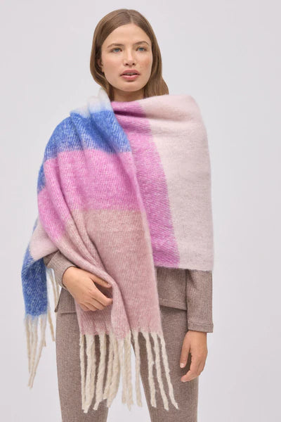 Sciarpa a righe rosa