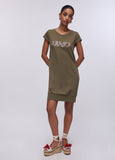 Abito corto con maxi logo