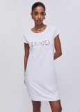 Abito corto con maxi logo