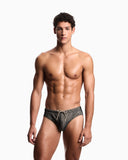 Costume slip stampa a righe