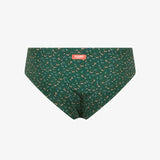 Slip mare in nylon stampato verde scuro