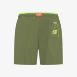 Shorts mare in nylon verde militare