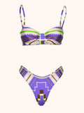 Bikini Donna Me fui Reggiseno ferretto con Slip Americano fisso Fantasia