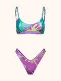 Bikini Donna Me Fui Top Regolabile con Slip Americano Fisso Fantasia