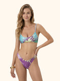 Bikini Donna Me Fui Top Regolabile con Slip Americano Fisso Fantasia