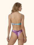 Bikini Donna Me Fui Top Regolabile con Slip Americano Fisso Fantasia