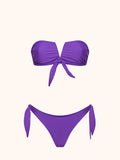 Bikini Donna Me Fui Fascia a V con Ferretto e Slip Regolabile Viola