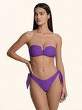 Bikini Donna Me Fui Fascia a V con Ferretto e Slip Regolabile Viola