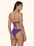 Bikini Donna Me Fui Fascia a V con Ferretto e Slip Regolabile Viola