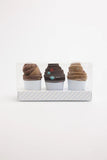 Confezione regalo di 3 calzini a forma di muffin al cioccolato