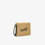 Pochette in rafia beige