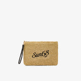Pochette in rafia beige