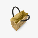 Shopping bag media in rafia beige